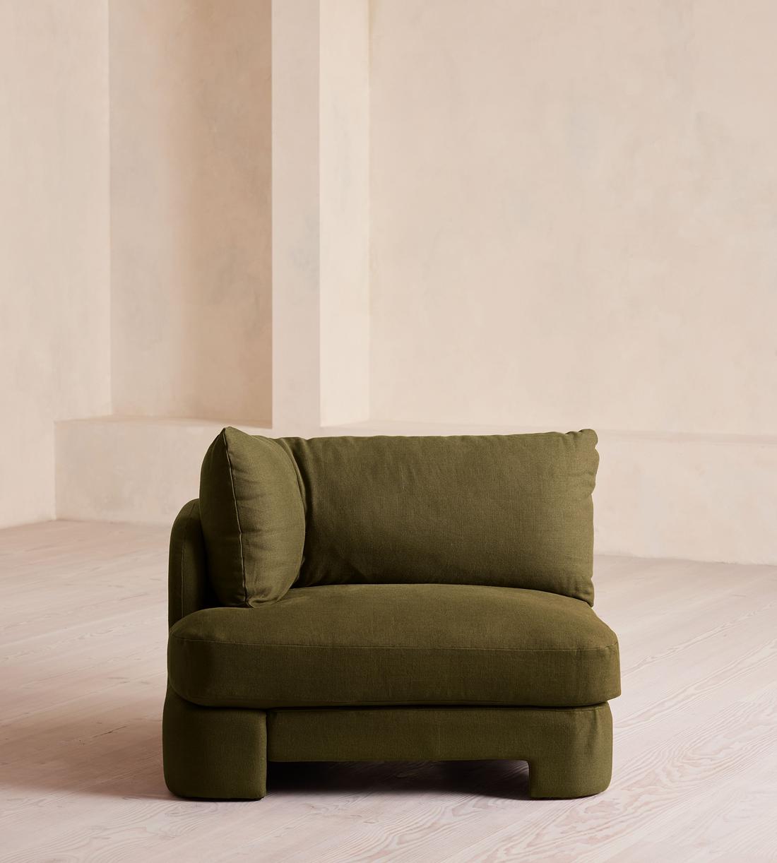 Odell Sectional Sofa - Left Arm Module - Linen - Olive - US - Image 1