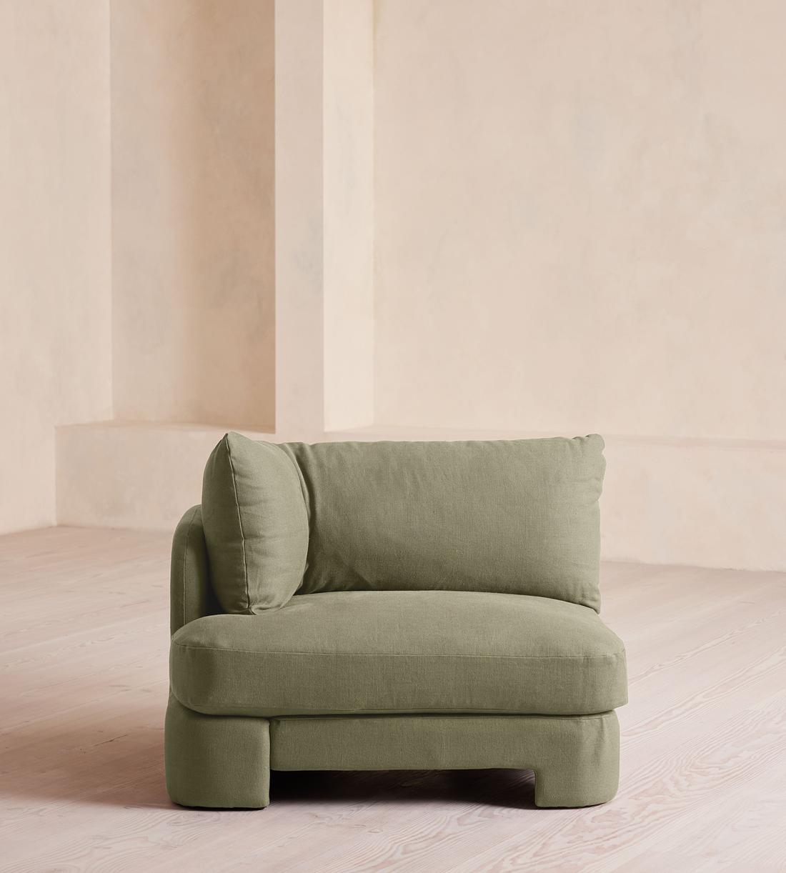Odell Modular Sofa - Left Arm Module - Linen - Sage - Image 1