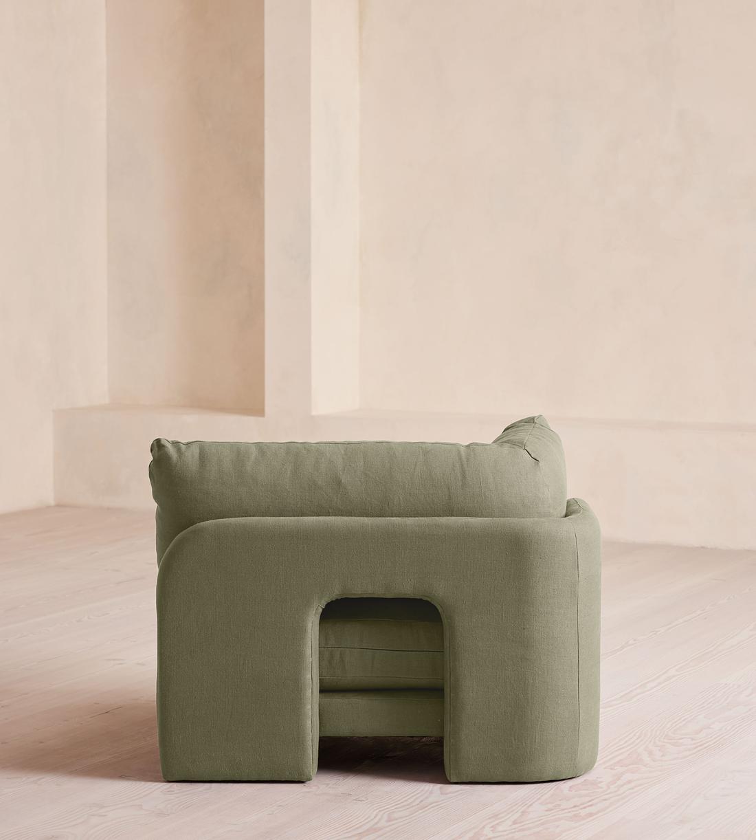 Odell Modular Sofa - Left Arm Module - Linen - Sage - Image 4