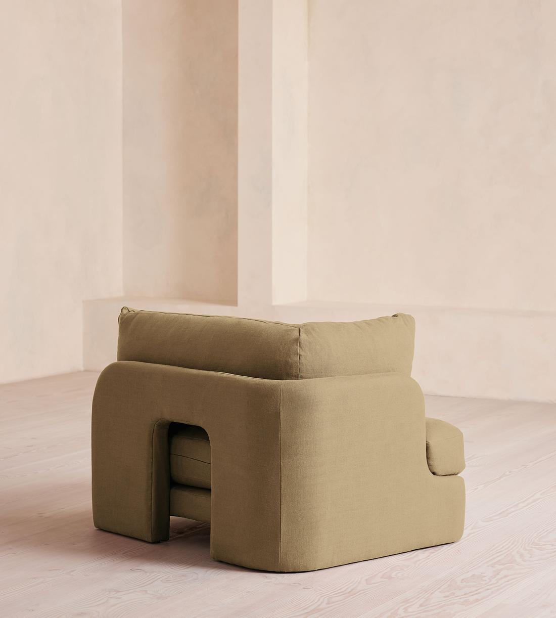 Odell Deeper Sit Sectional Sofa - Armless Module - Linen - Wheat - US - Image 7