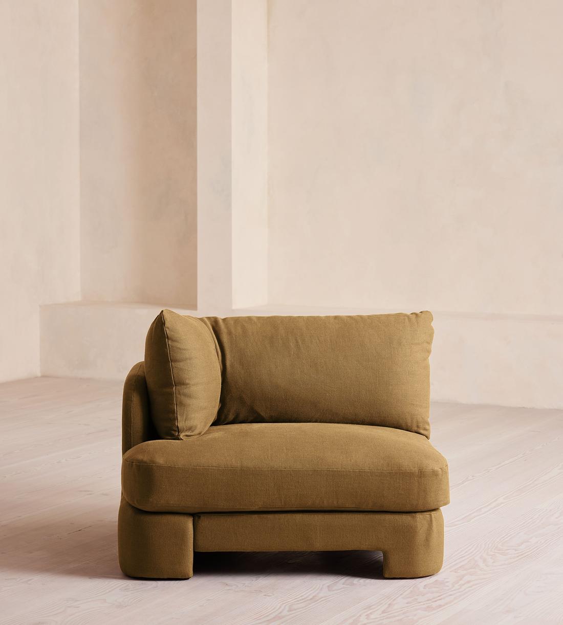 Odell Modular Sofa - Left Arm Module - Linen - Ochre - Image 1