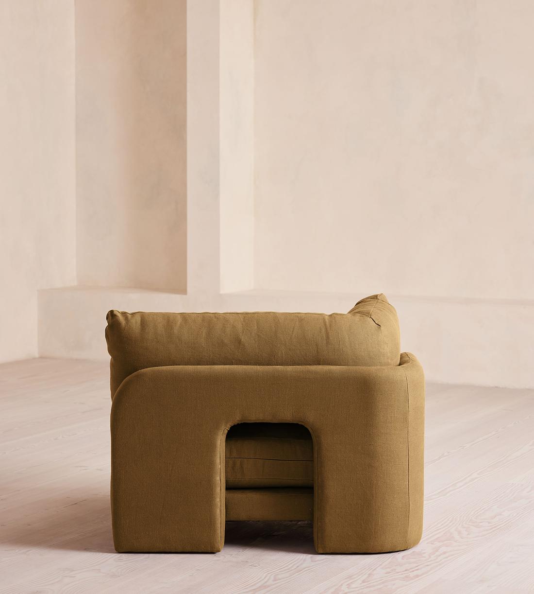 Odell Modular Sofa - Left Arm Module - Linen - Ochre - Image 4