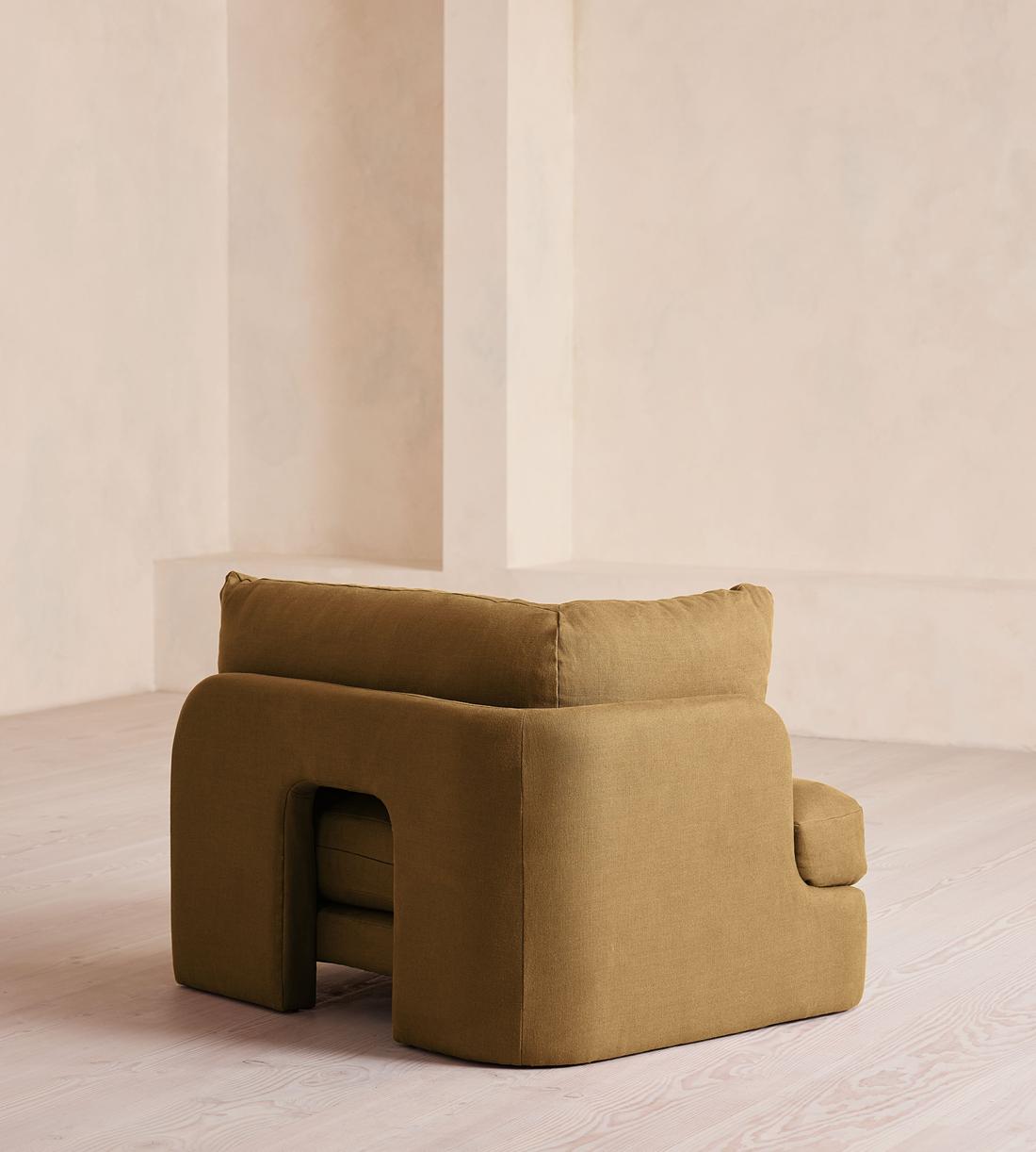 Odell Deeper Sit Sectional Sofa - Armless Module - Linen - Ochre - US - Image 7