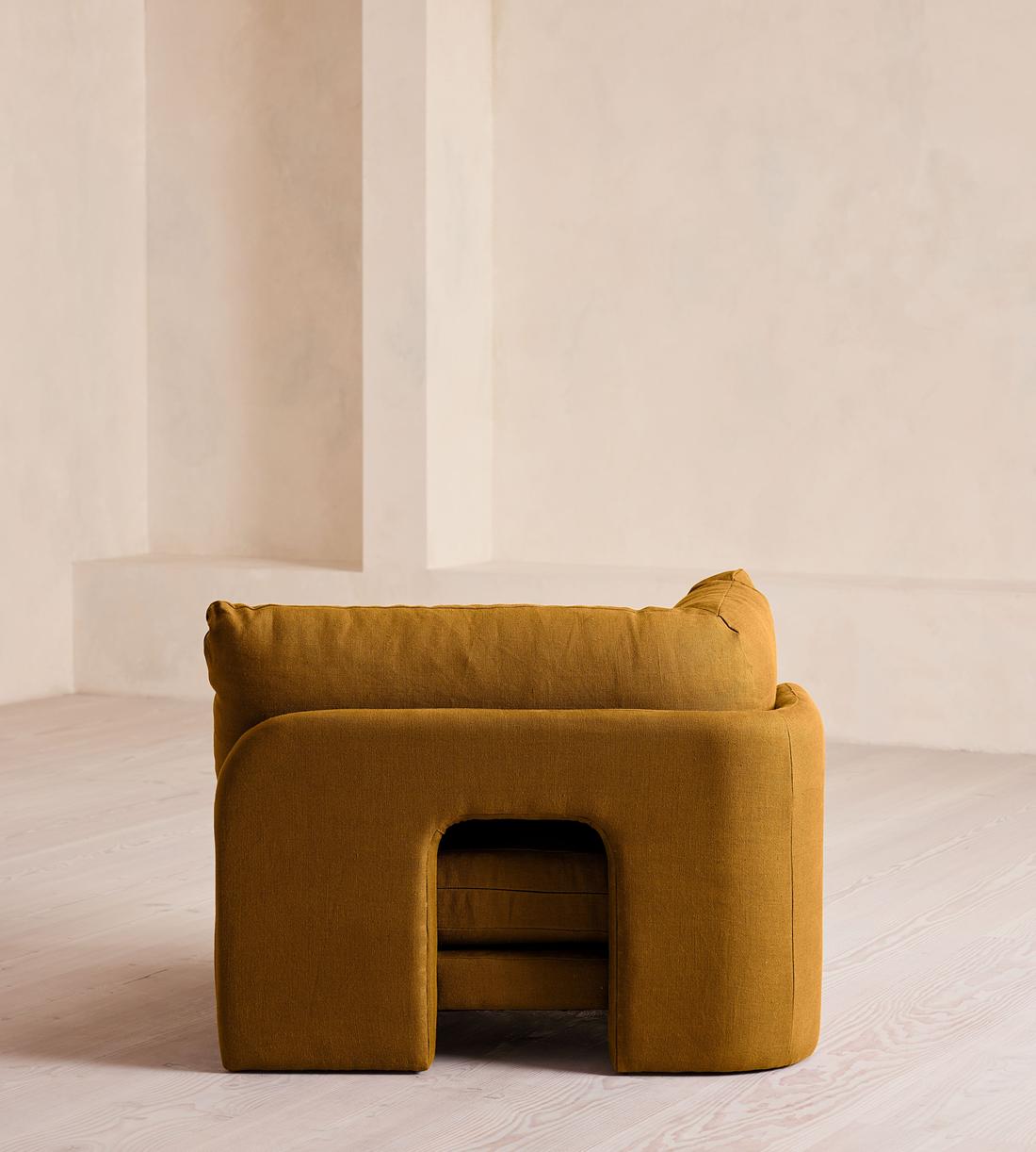 Odell Modular Sofa - Left Arm Module - Linen - Turmeric - Image 4