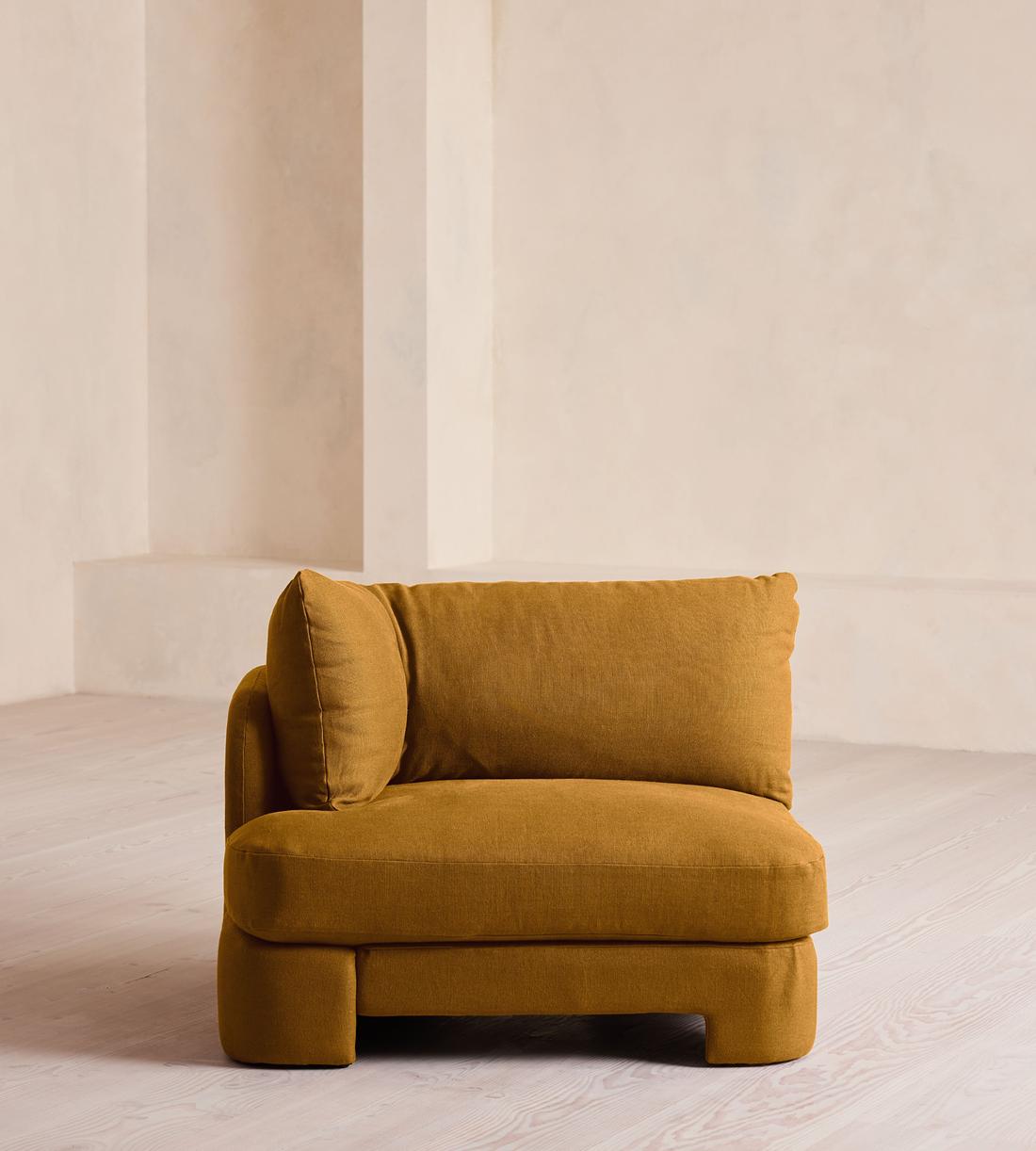 Odell Deeper Sit Modular Sofa - Corner Module - Linen - Turmeric - Image 1