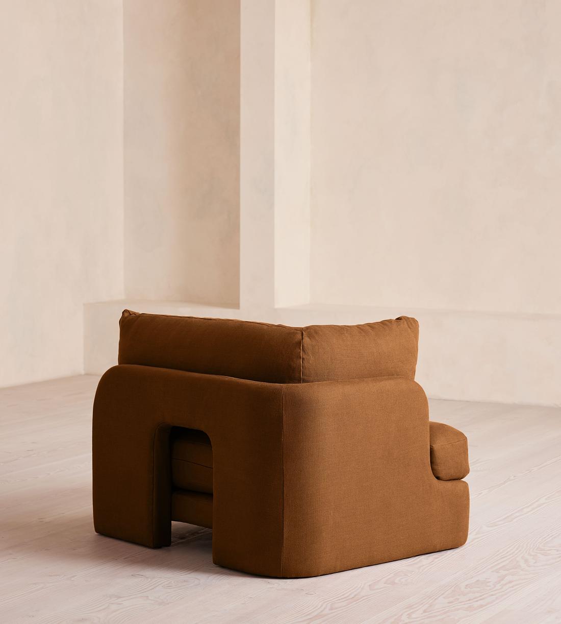 Odell Modular Sofa - Left Arm Module - Linen - Terracotta - Image 3