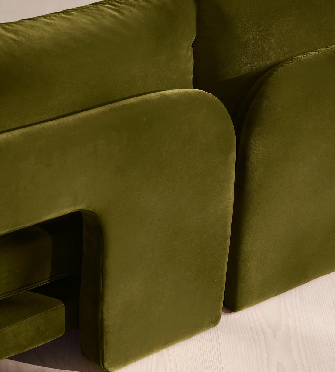 Odell Deeper Sit Modular Sofa - Four Seater - Velvet Olive UK - Images - Image 5