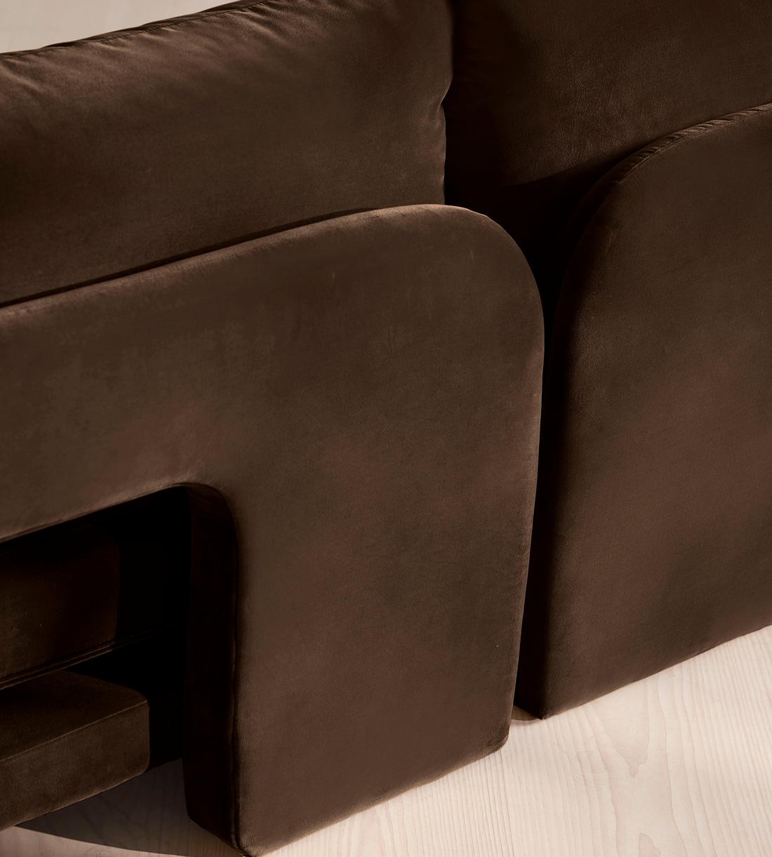 Odell Modular Sofa - Four Seater - Velvet - Chocolate - Images - Image 5