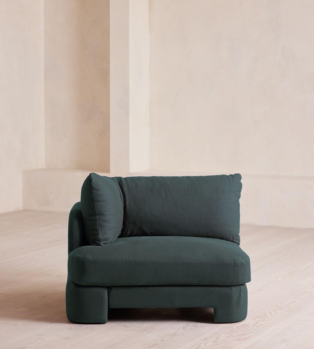 Odell Modular Sofa - Corner Module - Linen - Prussian Blue - Image 1