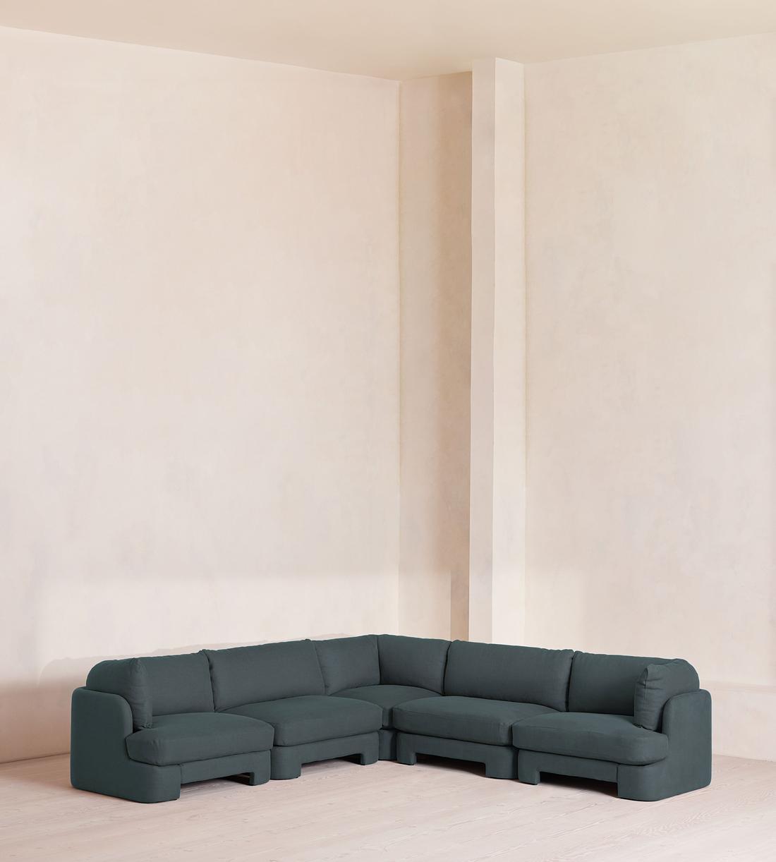 Odell Modular Sofa - Corner Sofa - Linen - Prussian Blue - Listing - Image 1