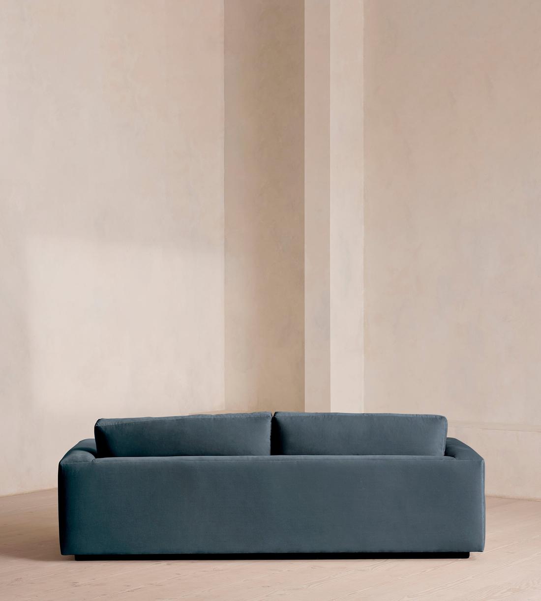 Mossley Three Seater Sofa - Velvet - Grey Blue - US - Images - Image 4