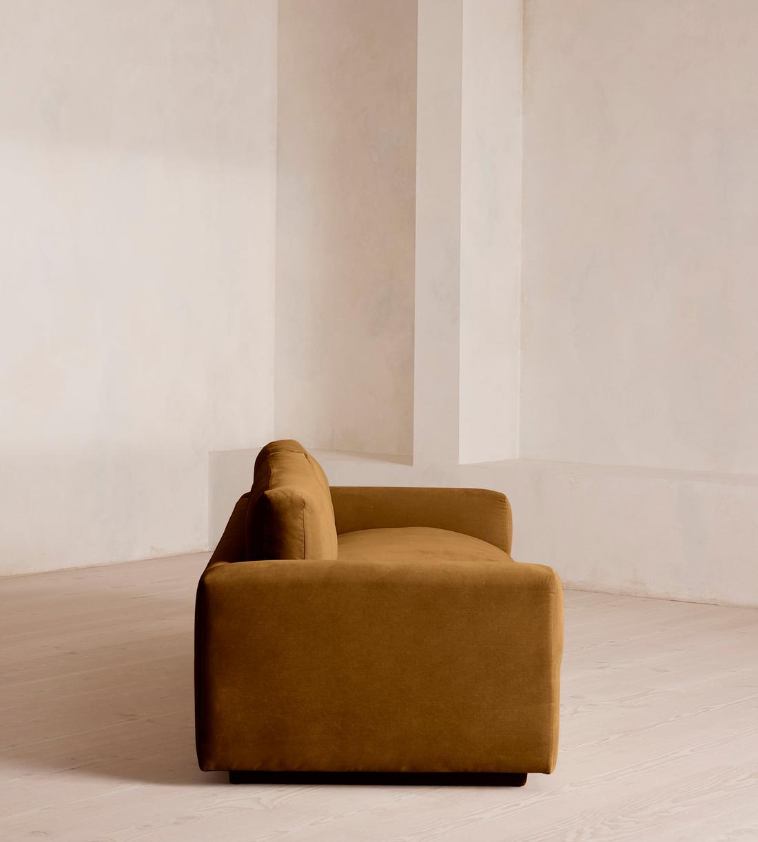 Mossley Three Seater Sofa - Velvet - Mustard - Images - Image 3