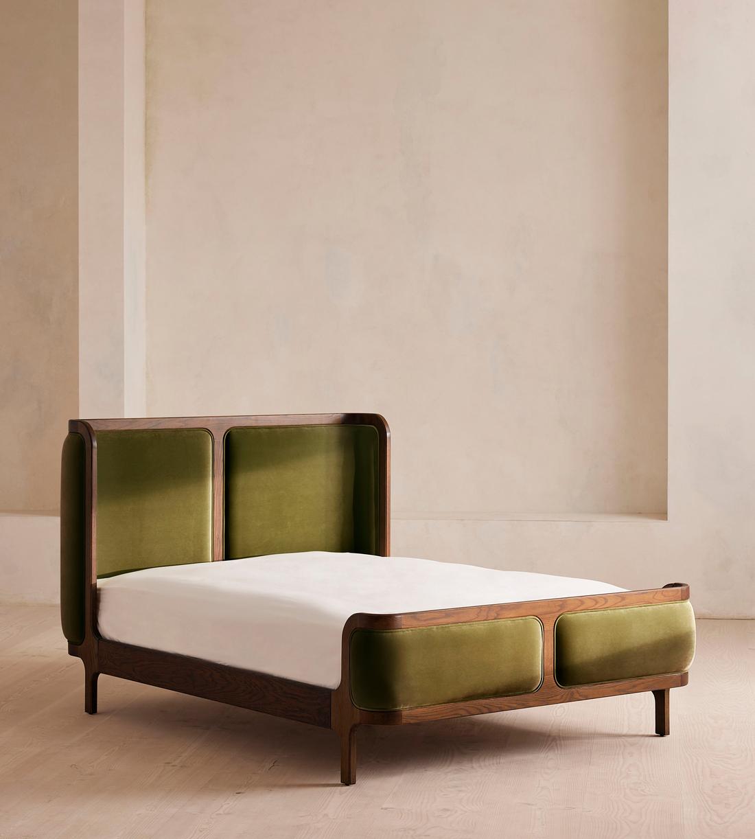Belsa Bed - King - Velvet - Olive - US - Listing - Image 1