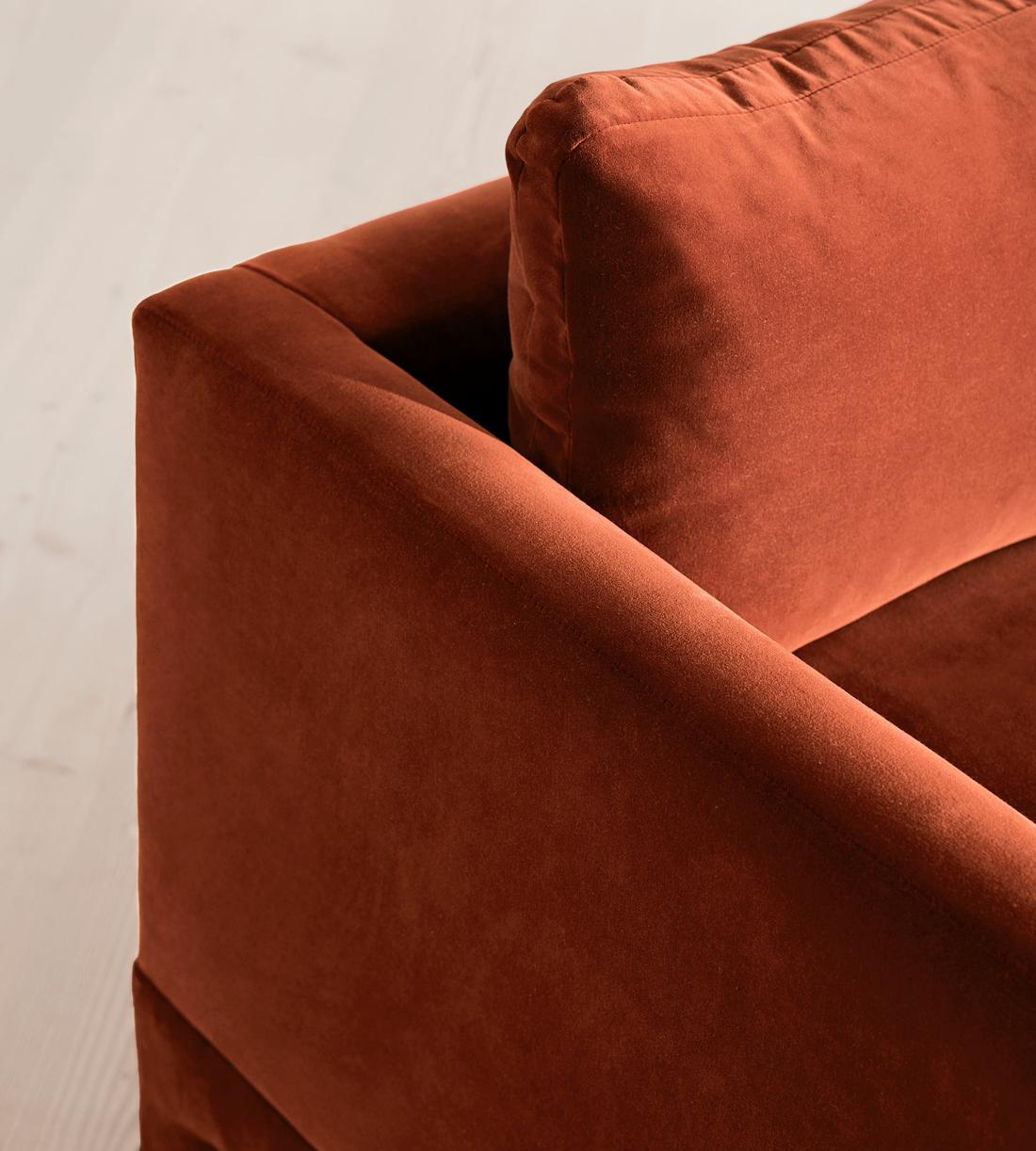 Ashford Three Seater Sofa - Velvet - Rust - Images - Image 5