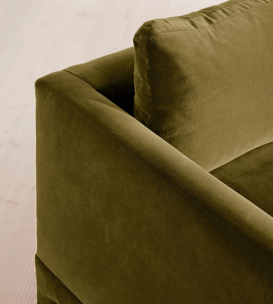 Ashford Three Seater Sofa - Velvet - Olive - Images - Image 5