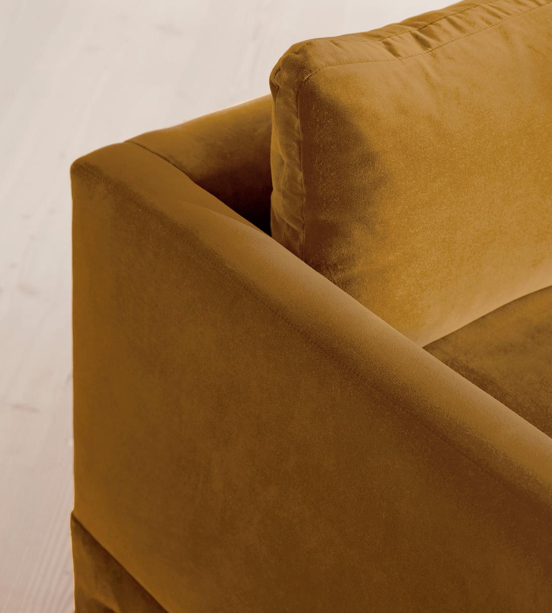 Ashford Three Seater Sofa - Velvet - Mustard - Images - Image 5
