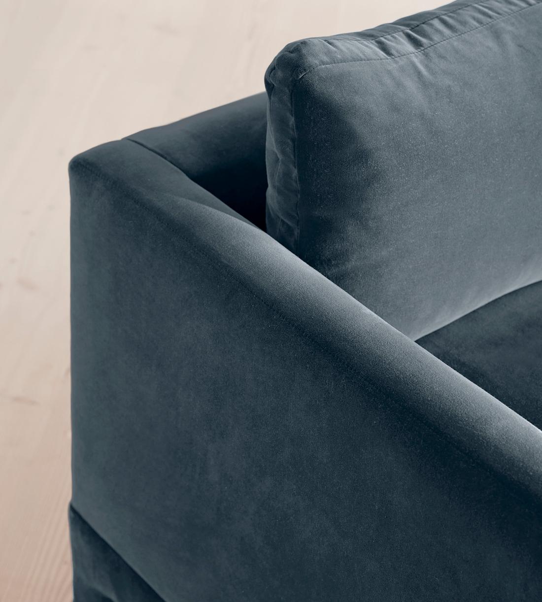 Ashford Three Seater Sofa - Velvet - Grey Blue - Images - Image 5
