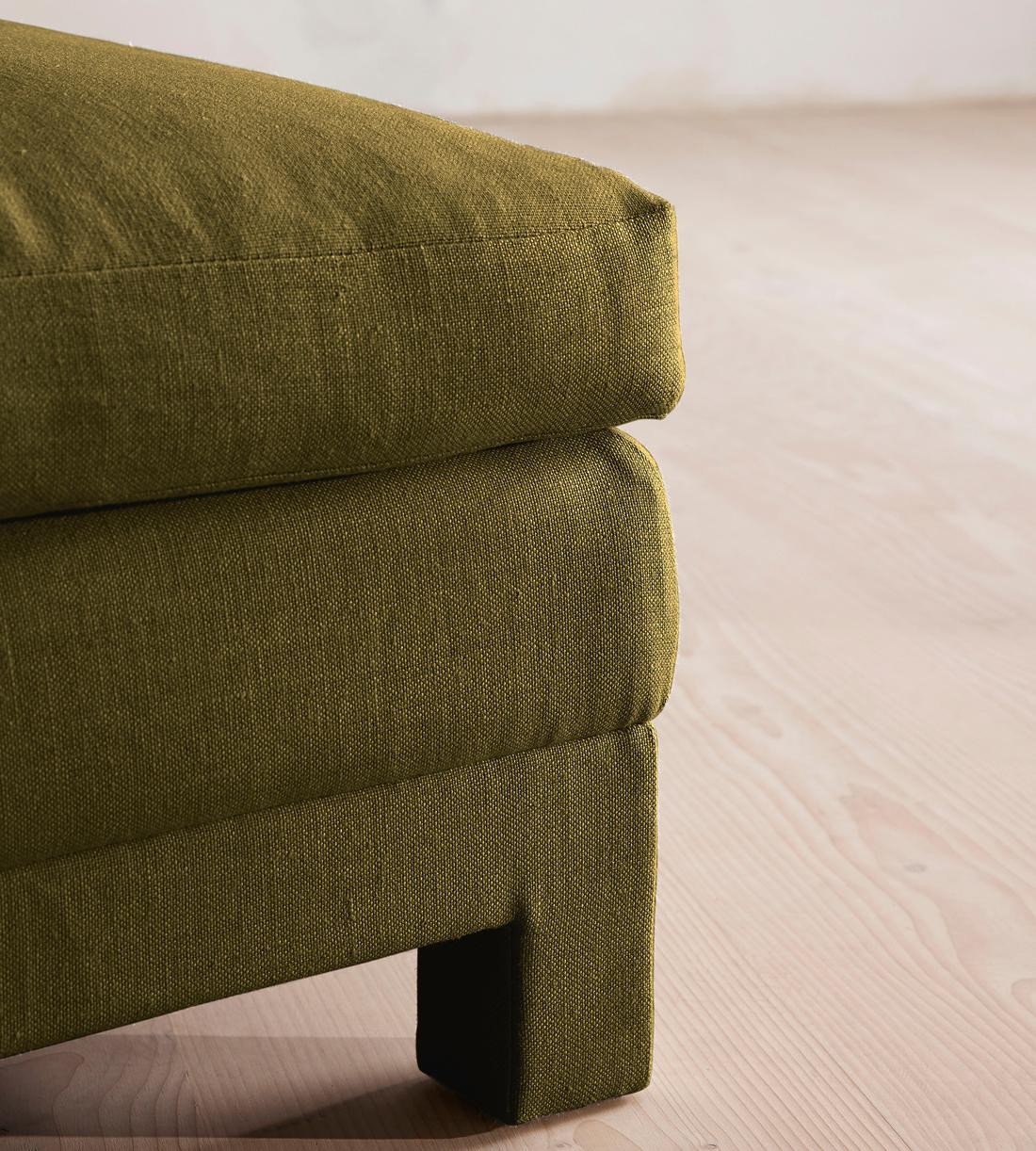 Ashford Ottoman - Linen - Olive - Images - Image 4