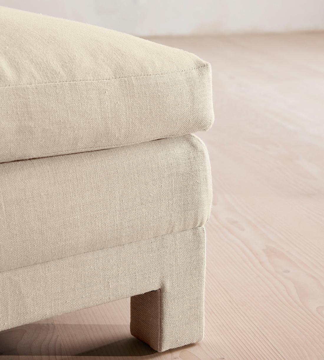 Ashford Ottoman - Linen - Bisque - Images - Image 4