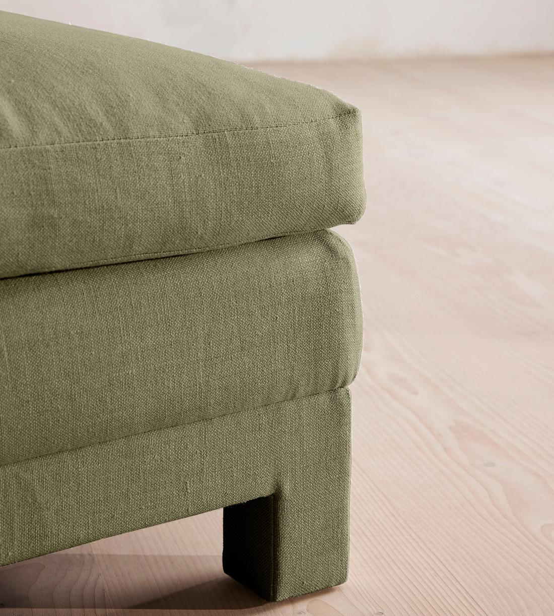 Ashford Ottoman - Linen - Sage - Images - Image 4