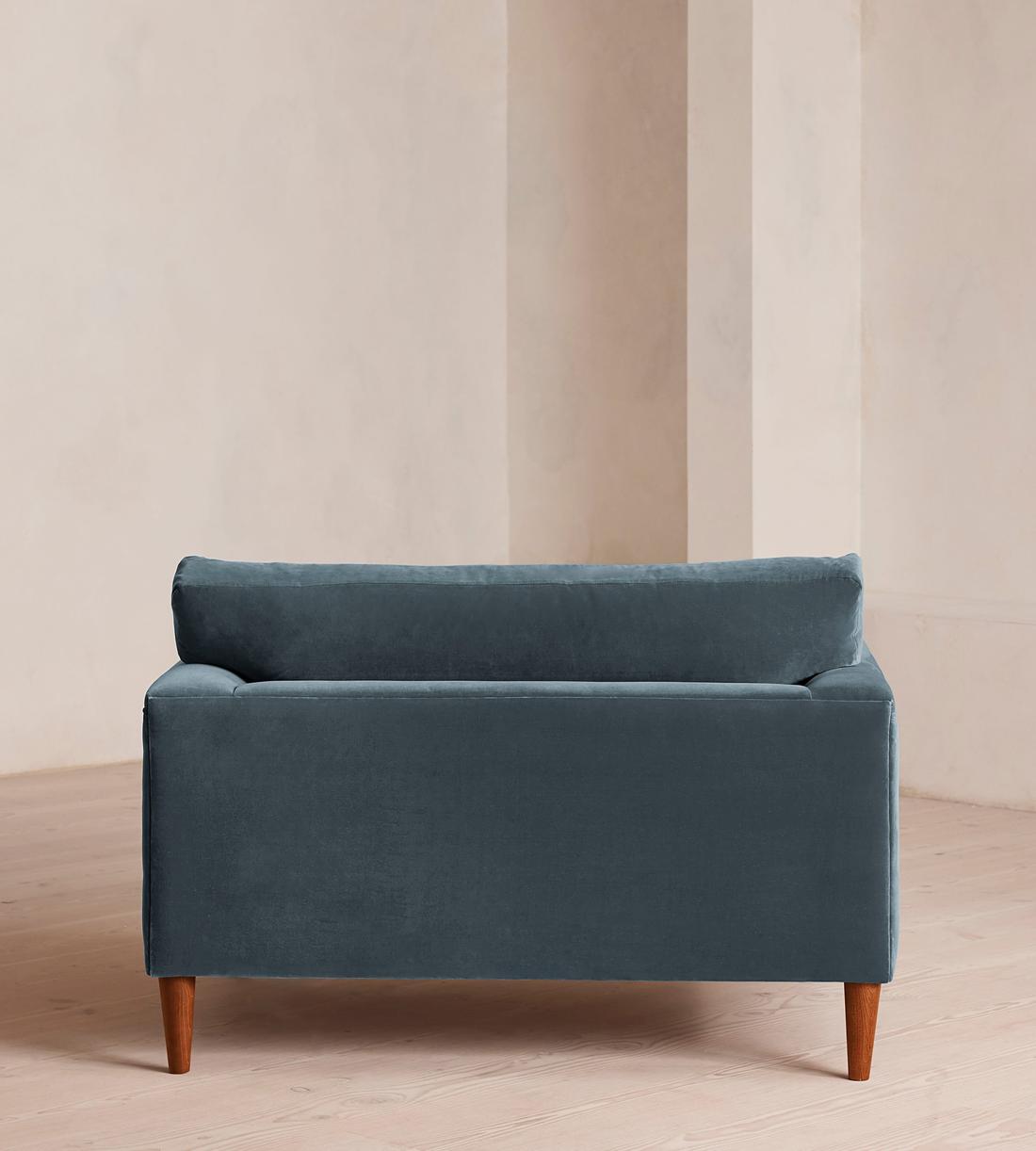 Reya Loveseat - Velvet - Grey Blue - Images - Image 4