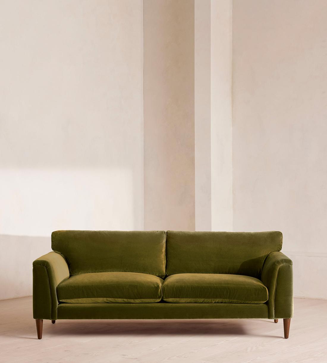 Reya Three Seater Sofa - Velvet - Olive - US - Listing - Image 1