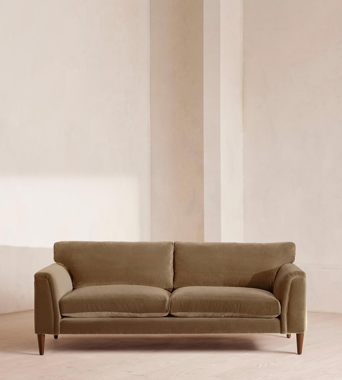 Reya Three Seater Sofa - Velvet - Truffle - US - Listing - Image 1