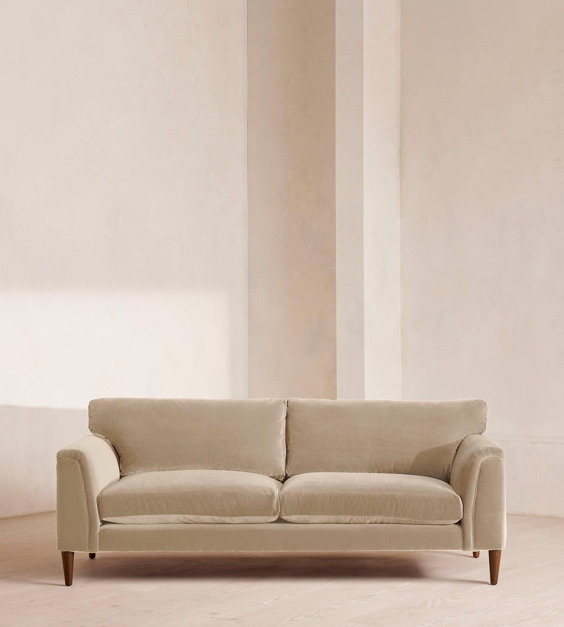 Reya Three Seater Sofa - Velvet - Oyster - UK - Listing - Image 1