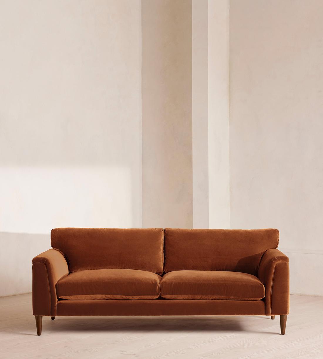Reya Three Seater Sofa - Velvet - Cinnamon - UK - Listing - Image 1