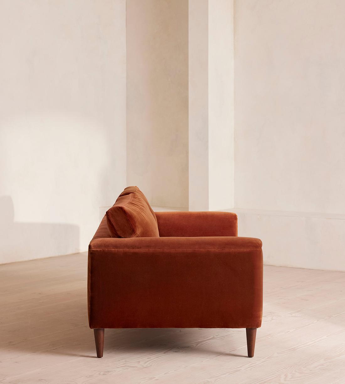 Reya Two Seater Sofa - Velvet - Rust - Images - Image 3