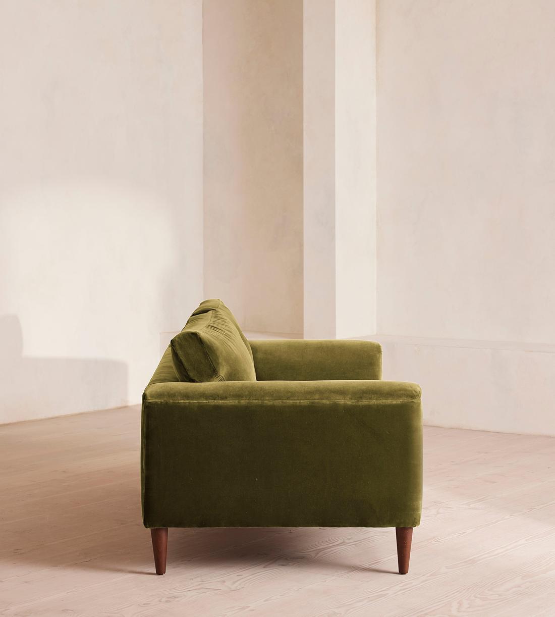 Reya Two Seater Sofa - Velvet - Olive - Images - Image 3