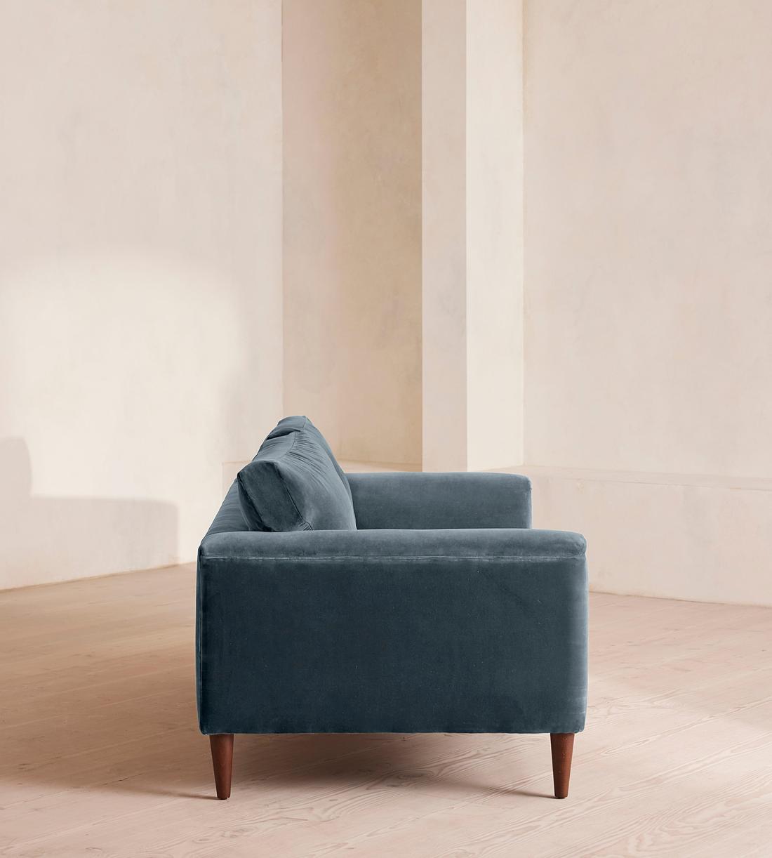 Reya Two Seater Sofa - Velvet - Grey Blue - US - Images - Image 3