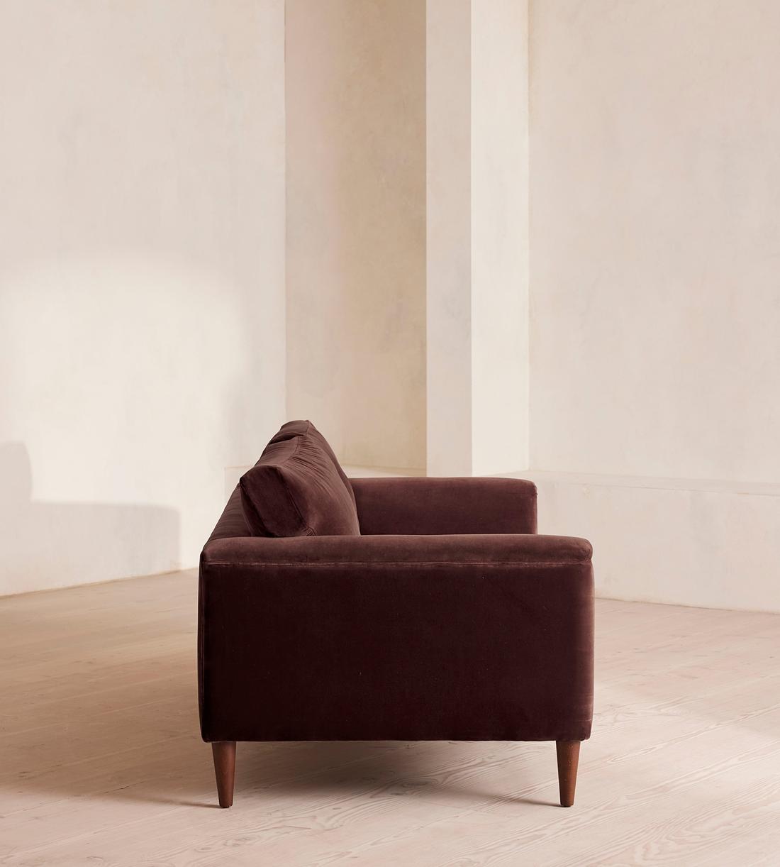 Reya Two Seater Sofa - Velvet - Aubergine - UK - Images - Image 3
