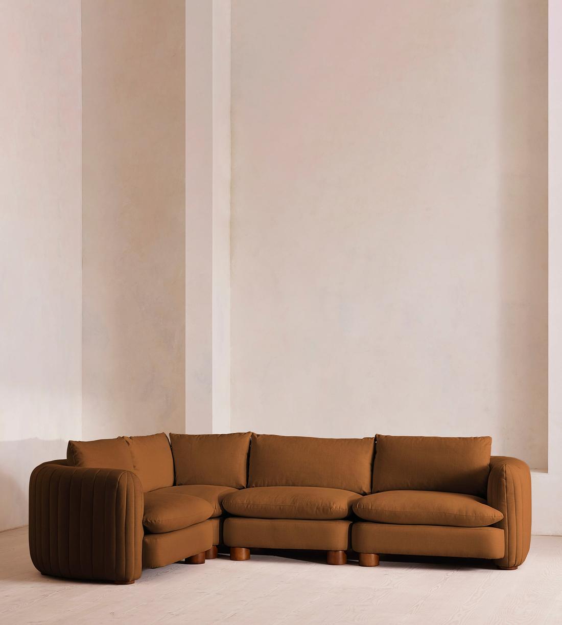 Vivienne Modular Sofa - L-Shape Sofa - Linen - Terracotta - UK - Listing - Image 2