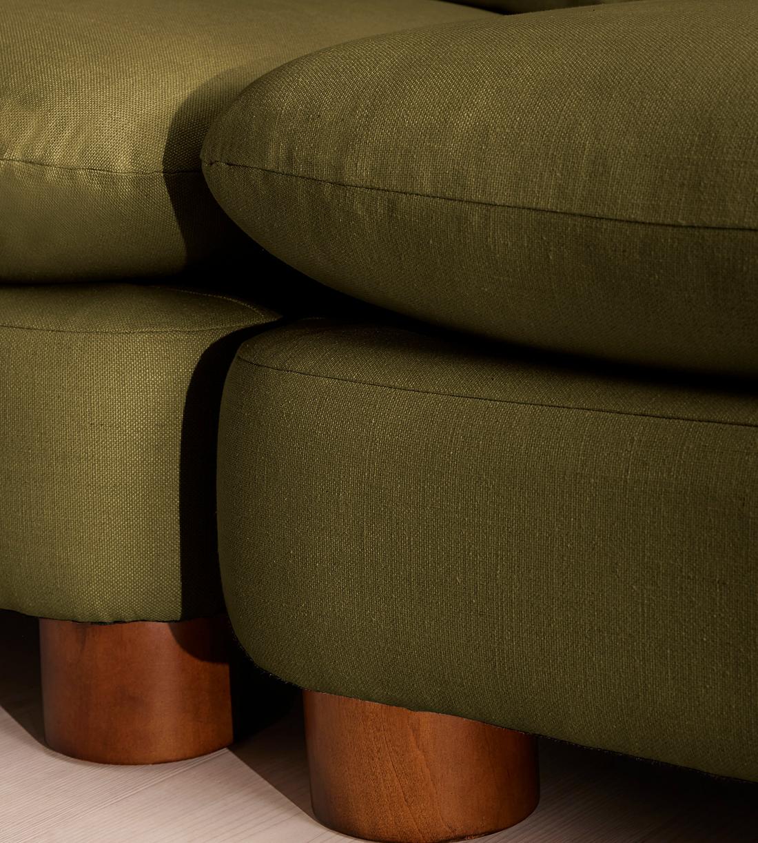 Vivienne Deeper Sit Sectional Sofa - Corner Sofa - Linen - Olive - US - Images - Image 5