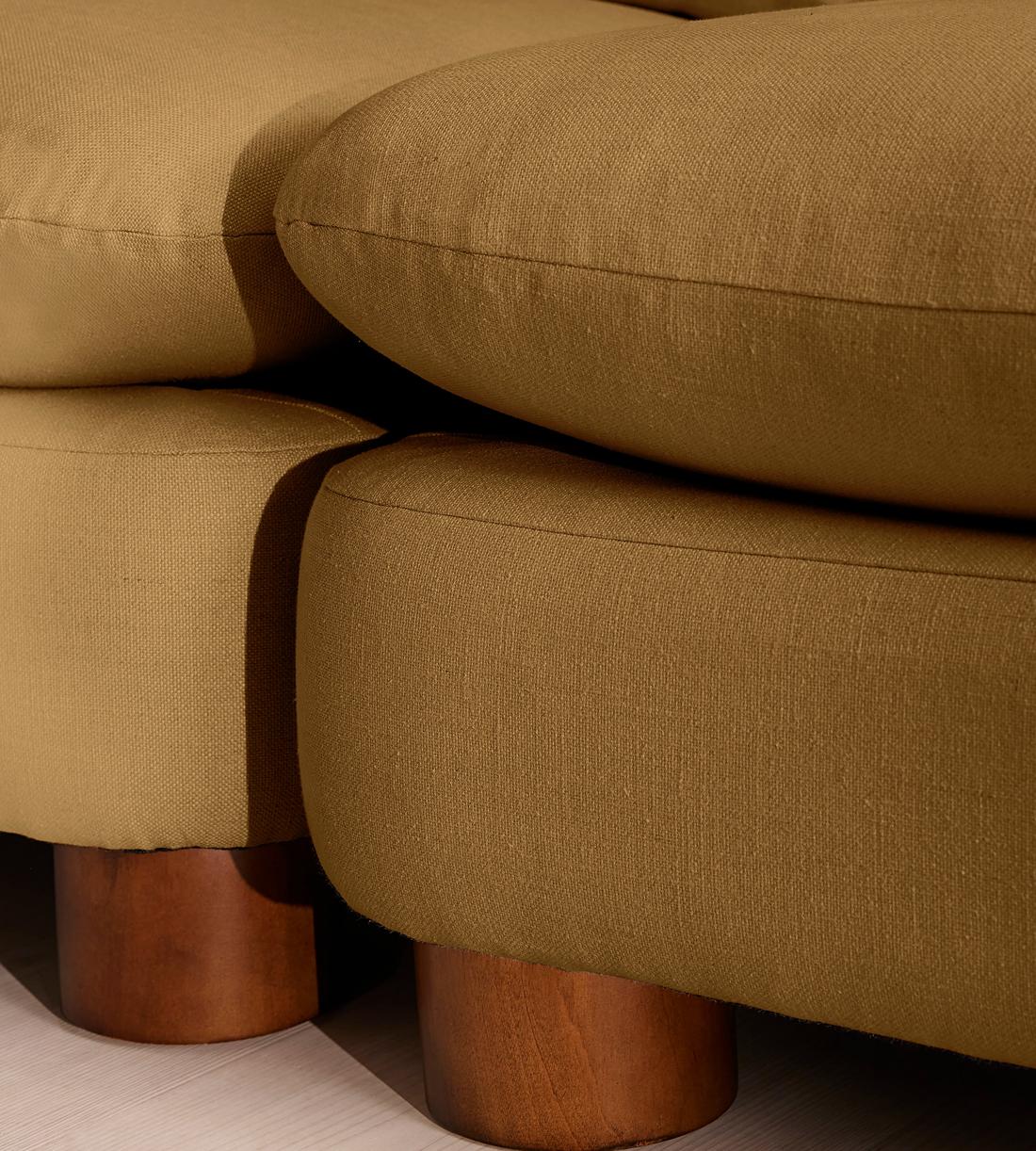 Vivienne Deeper Sit Modular Sofa - Corner Sofa - Linen - Ochre - Images - Image 6