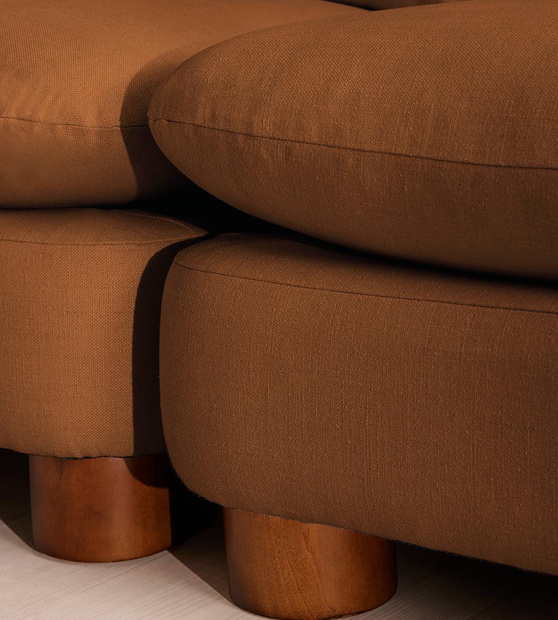 Vivienne Sectional Sofa - Corner Sofa - Linen - Terracotta - US - Images - Image 6