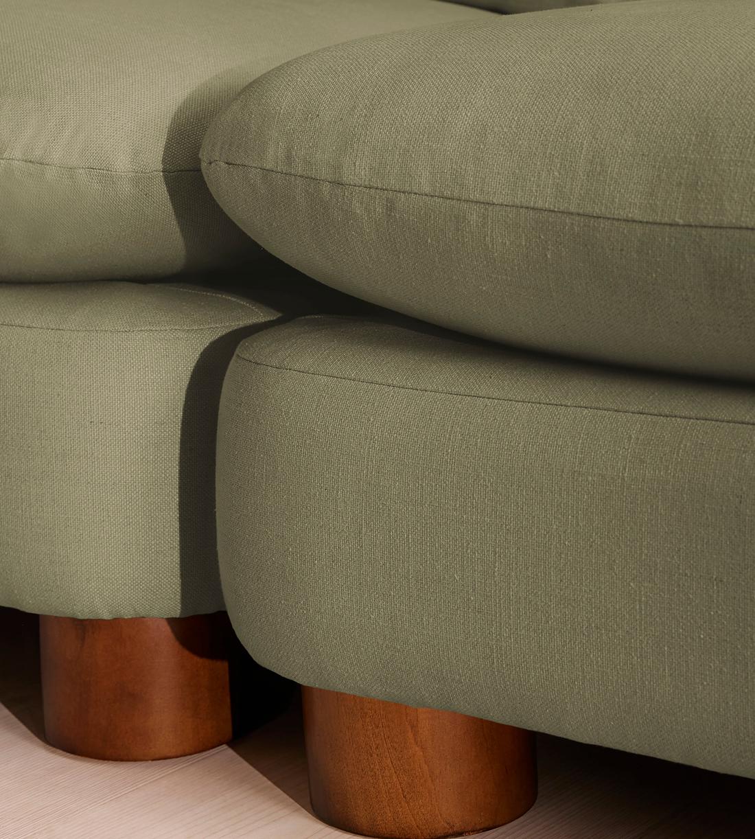 Vivienne Deeper Sit Modular Sofa - Four Seater - Linen - Sage - Images - Image 6