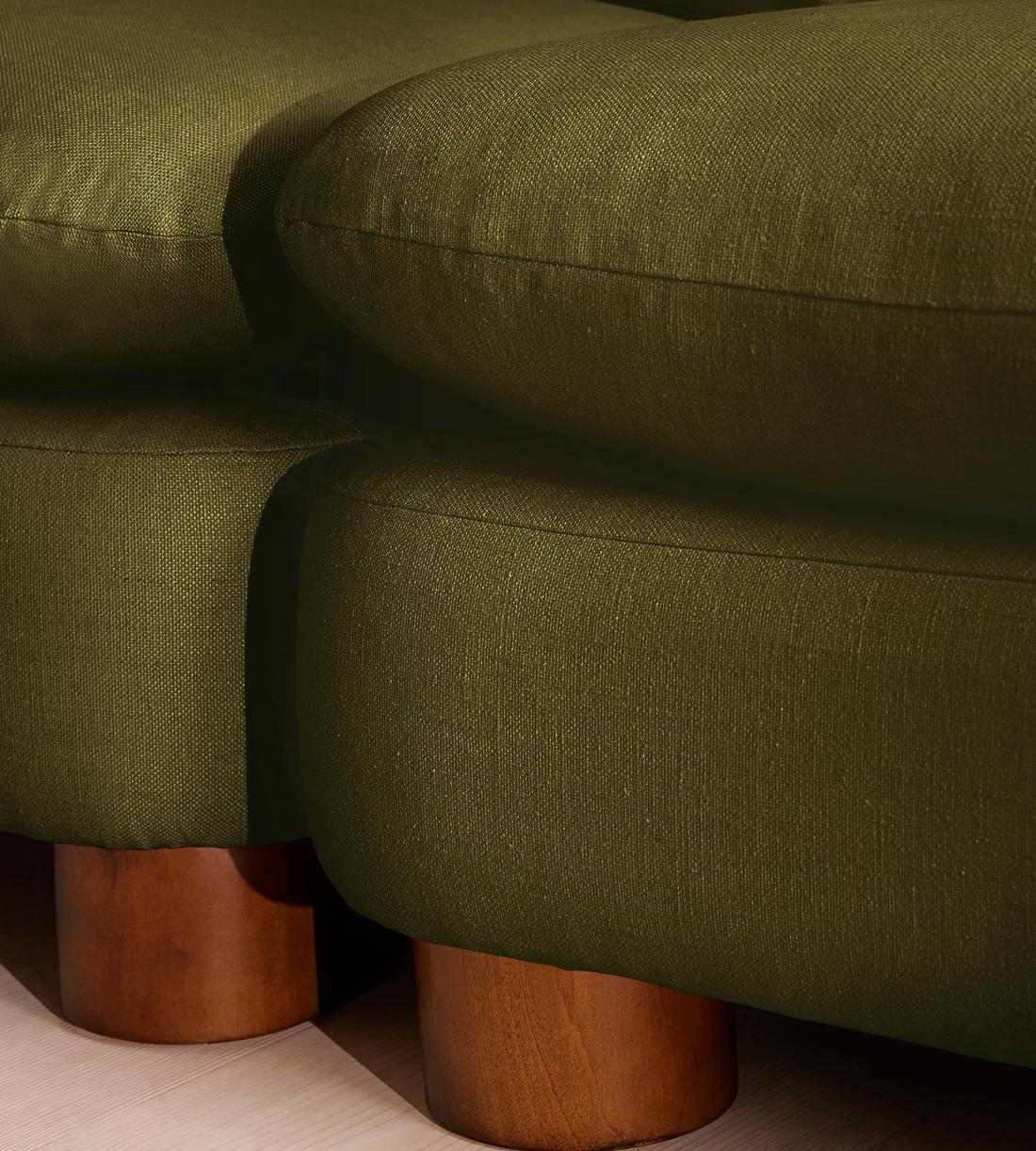 Vivienne Deeper Sit Modular Sofa - Four Seater - Linen - Olive - Images - Image 5