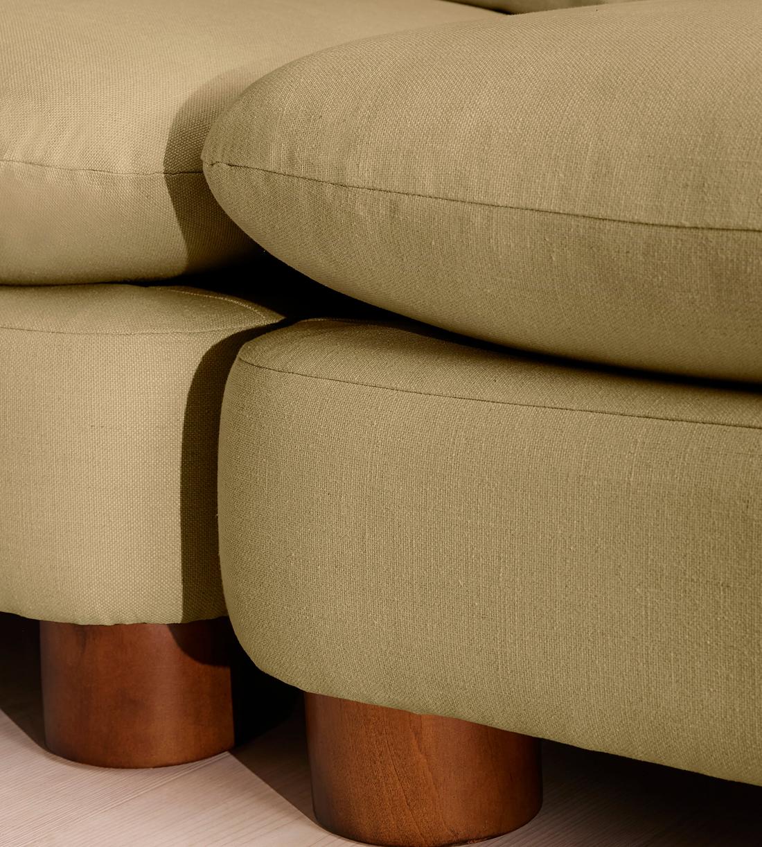 Vivienne Deeper Sit Modular Sofa - Four Seater - Linen - Wheat - Images - Image 5