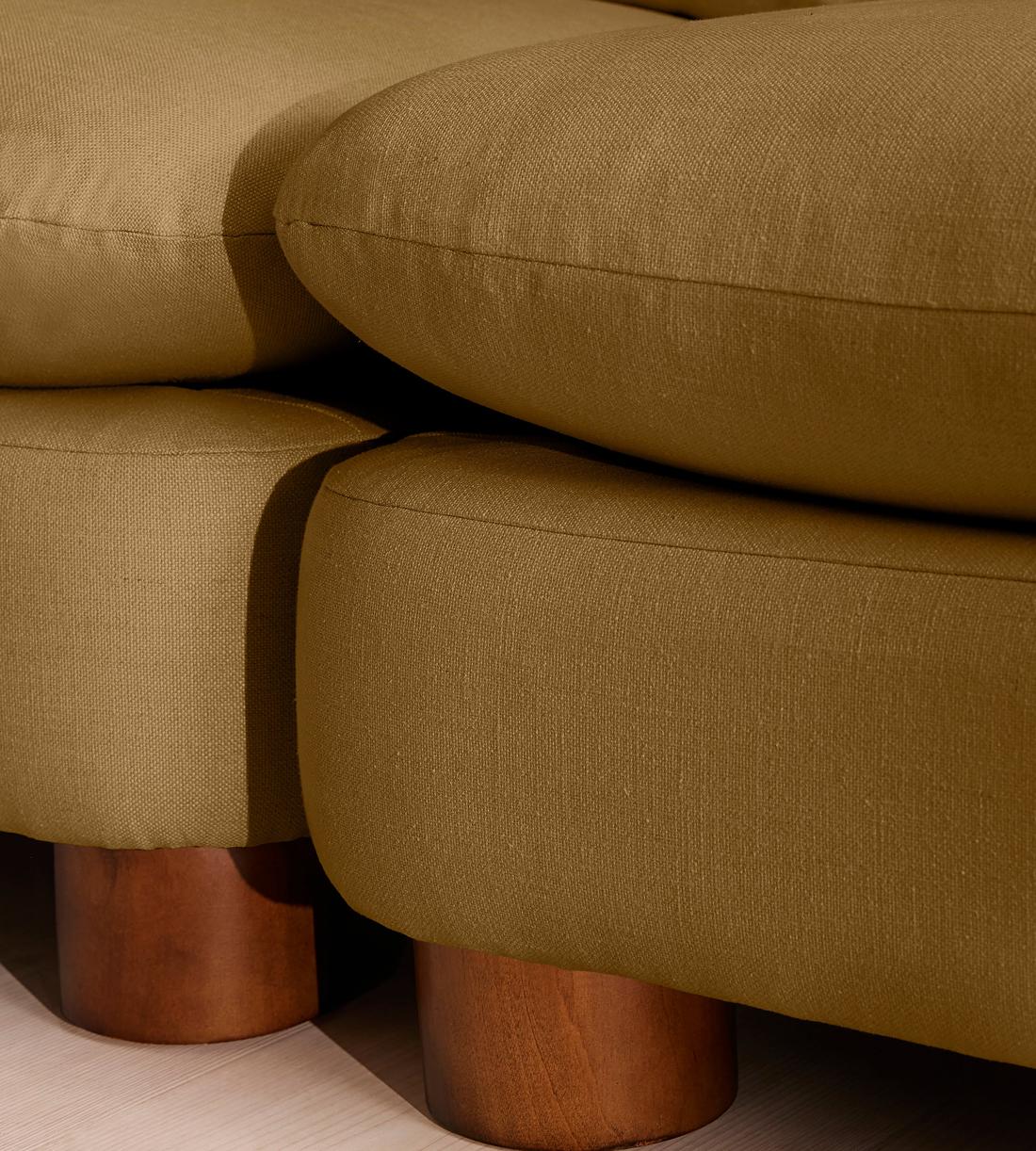 Vivienne Deeper Sit Modular Sofa - Four Seater - Linen - Ochre - Images - Image 6