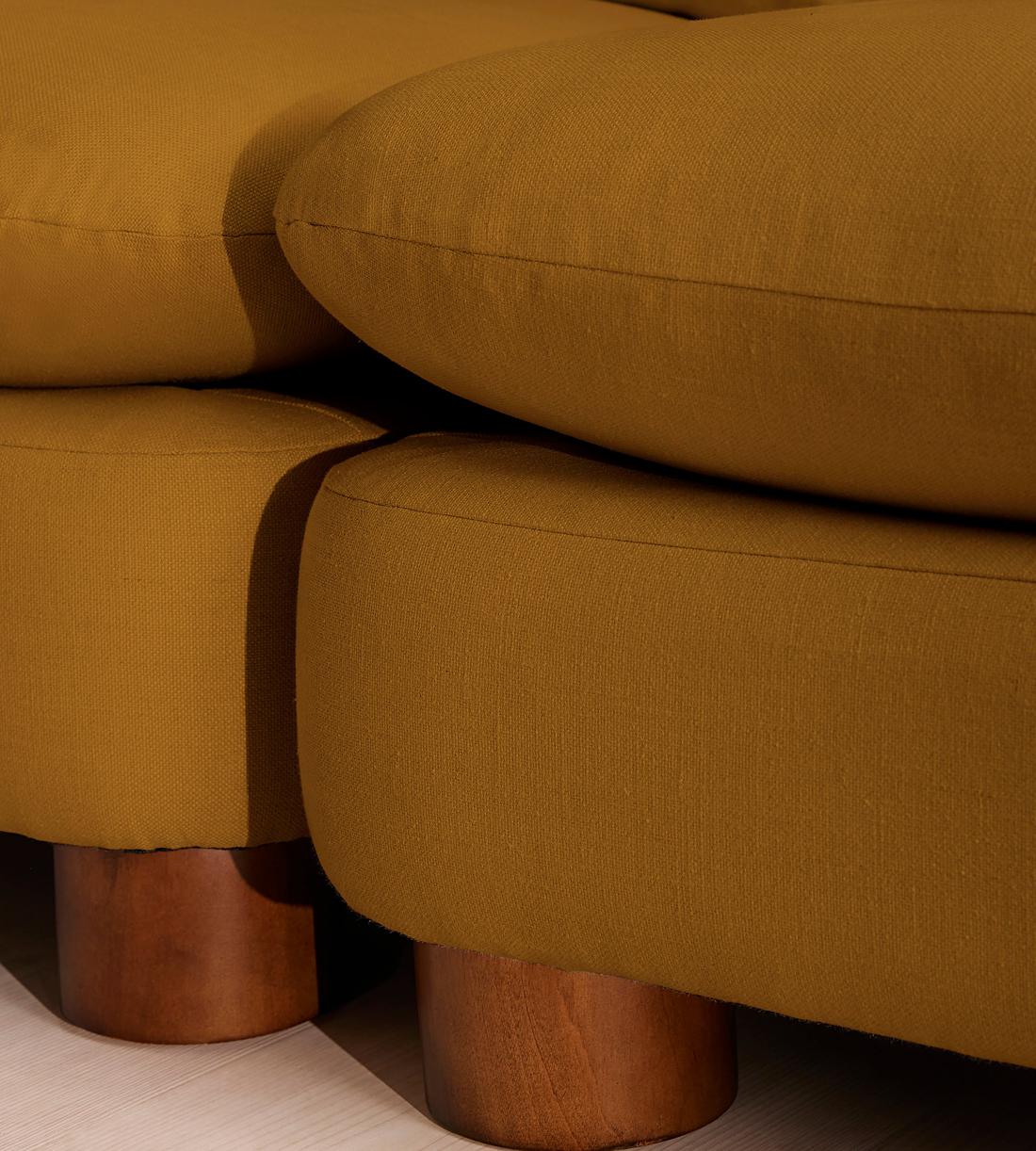 Vivienne Sectional Sofa - Three Seater - Linen - Turmeric - US - Images - Image 6