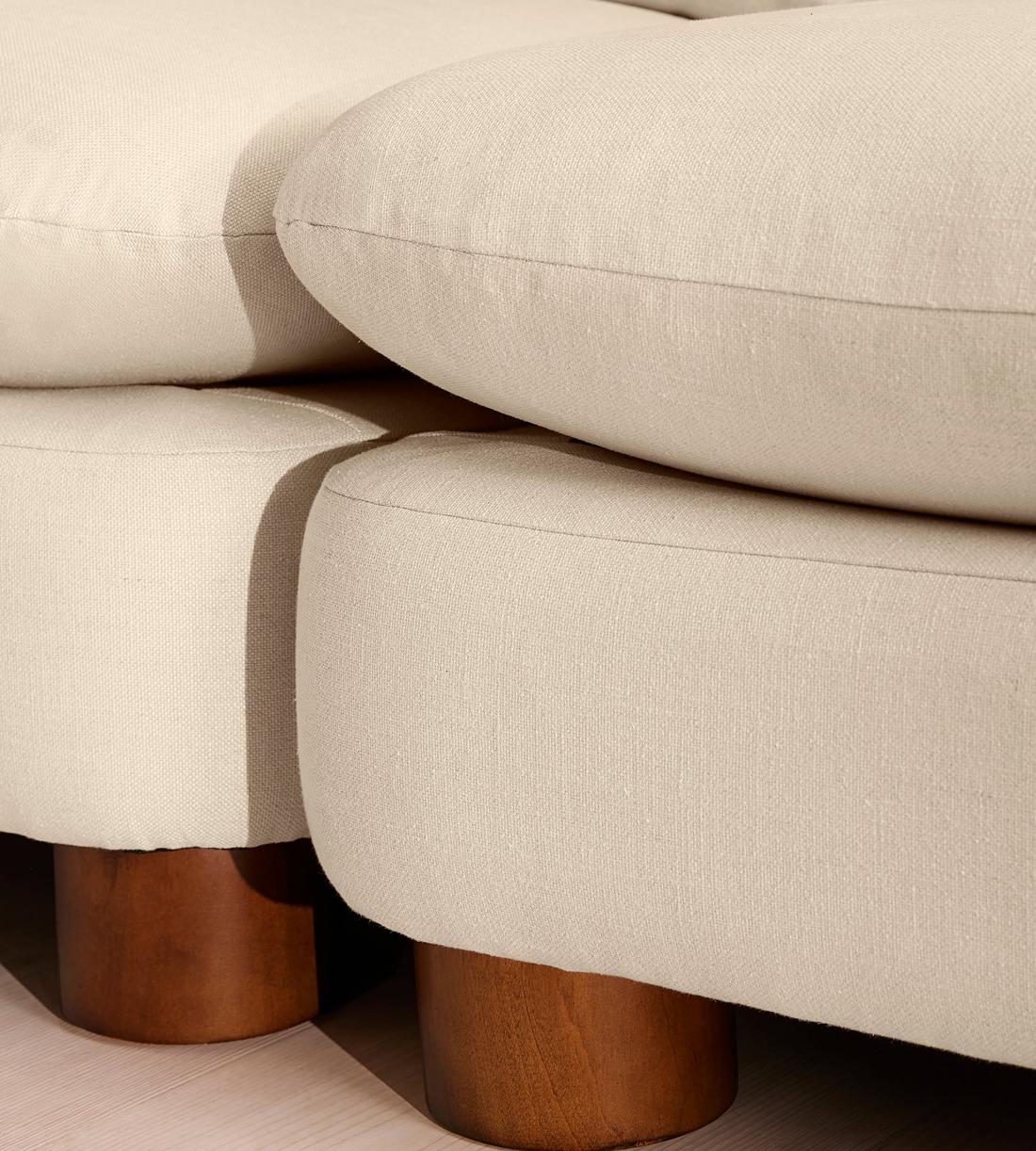 Vivienne Sectional Sofa - Three Seater - Linen - Bisque - US - Images - Image 5