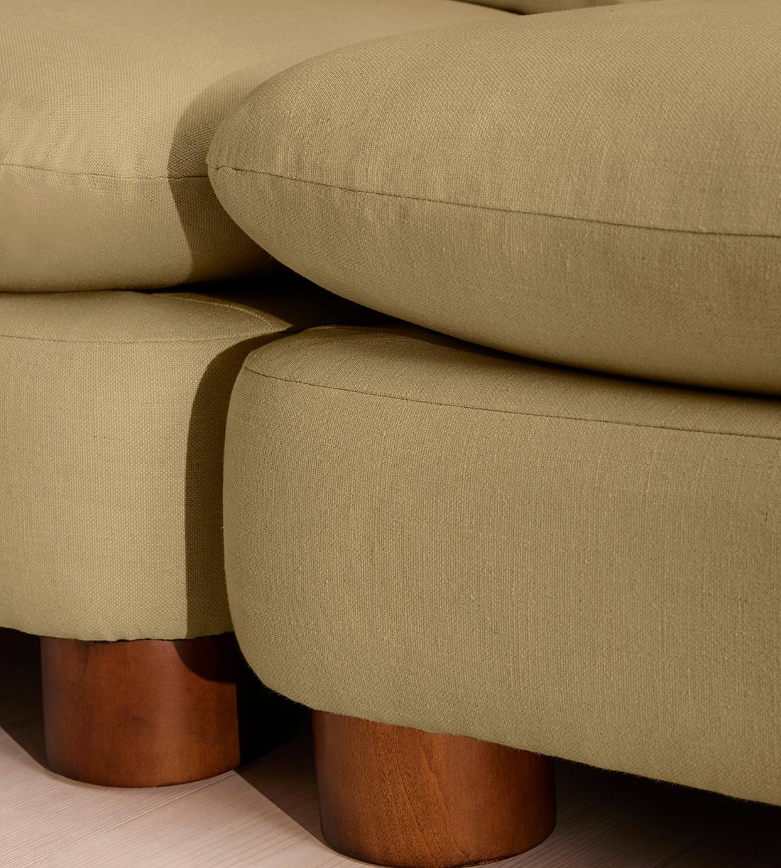 Vivienne Deeper Sit Sectional Sofa - Three Seater - Linen - Wheat - US - Images - Image 6