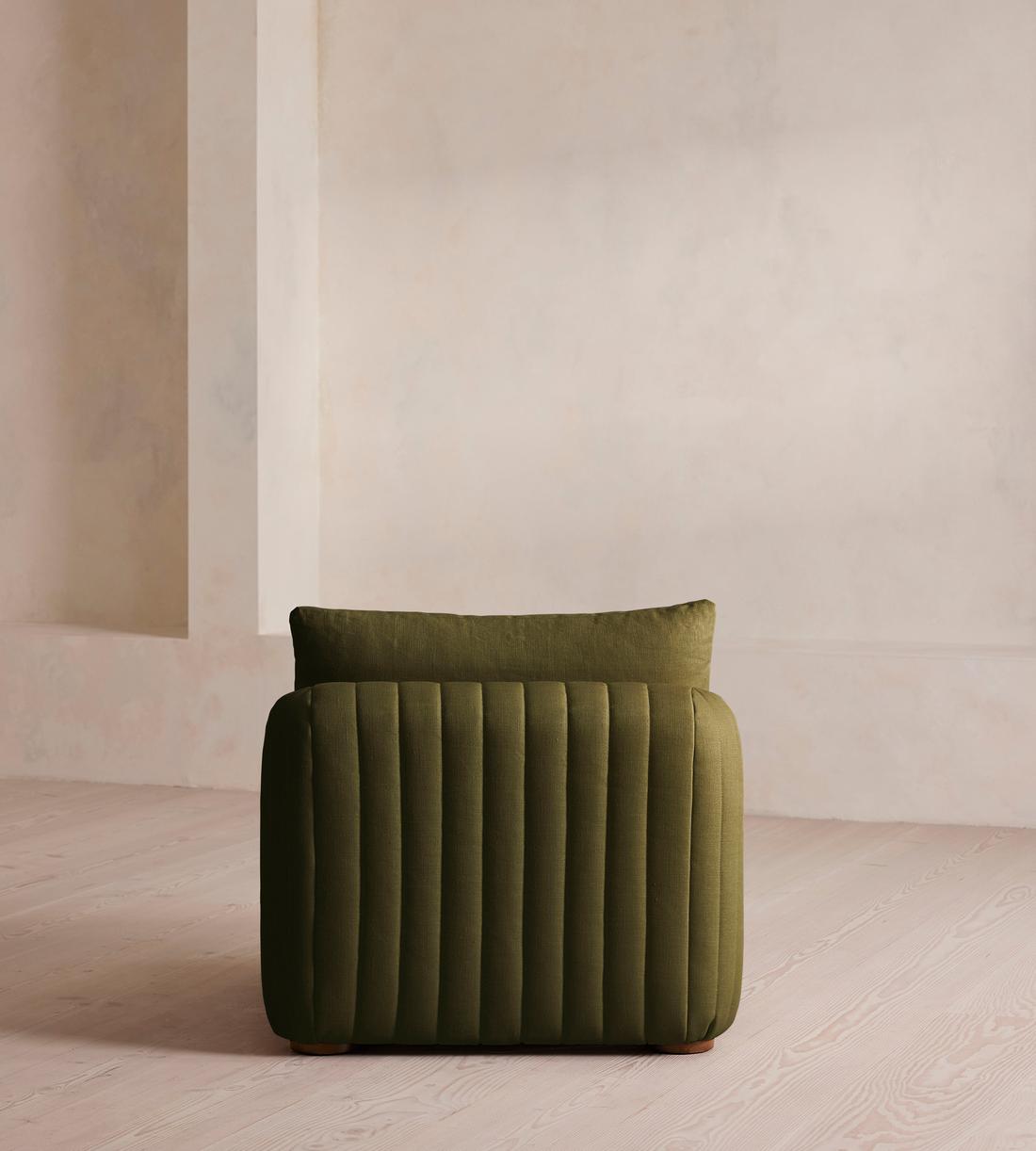 Vivienne Sectional Sofa - Armless Module - Linen - Olive - US - Image 4