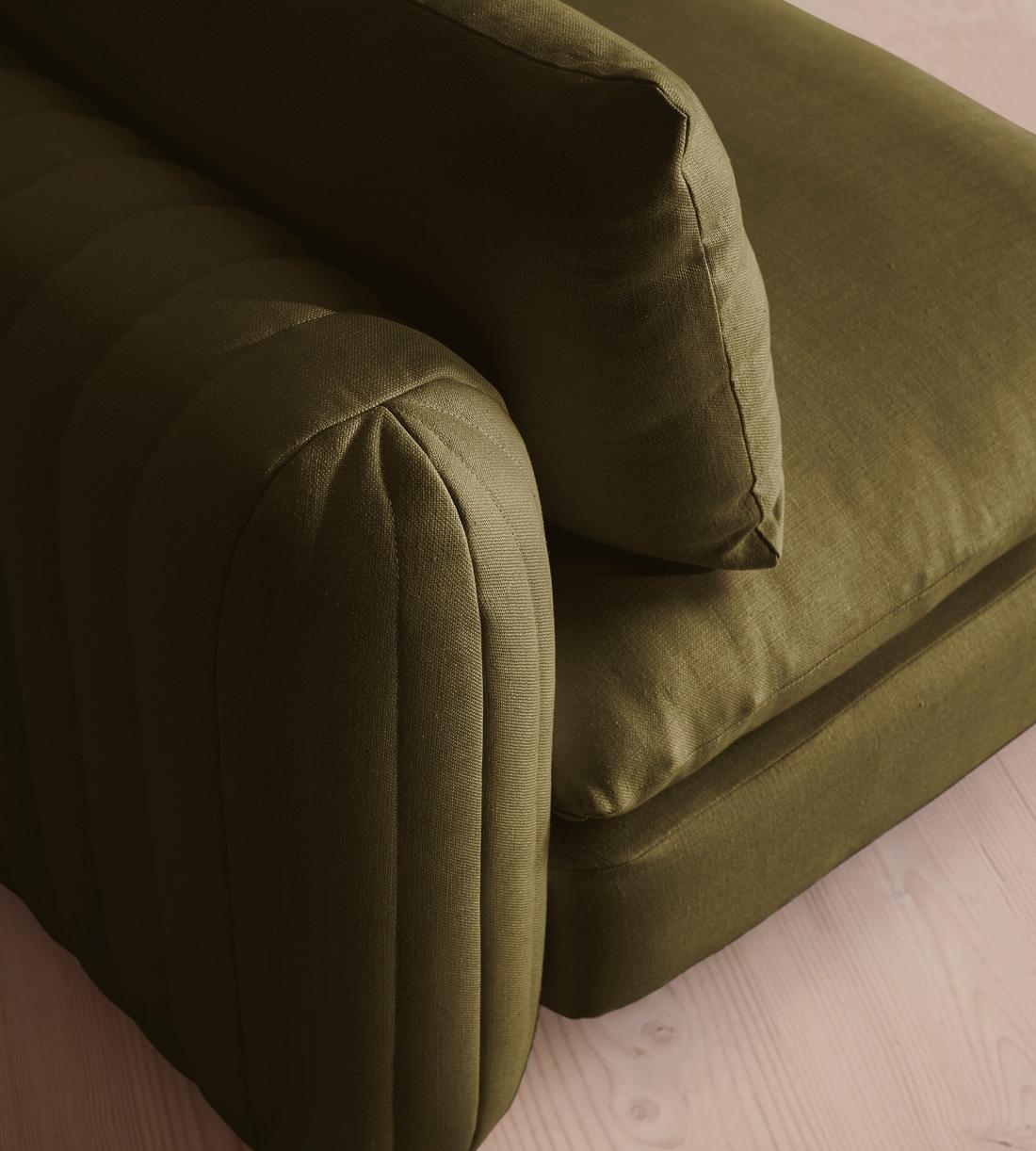 Vivienne Sectional Sofa - Armless Module - Linen - Olive - US - Image 5