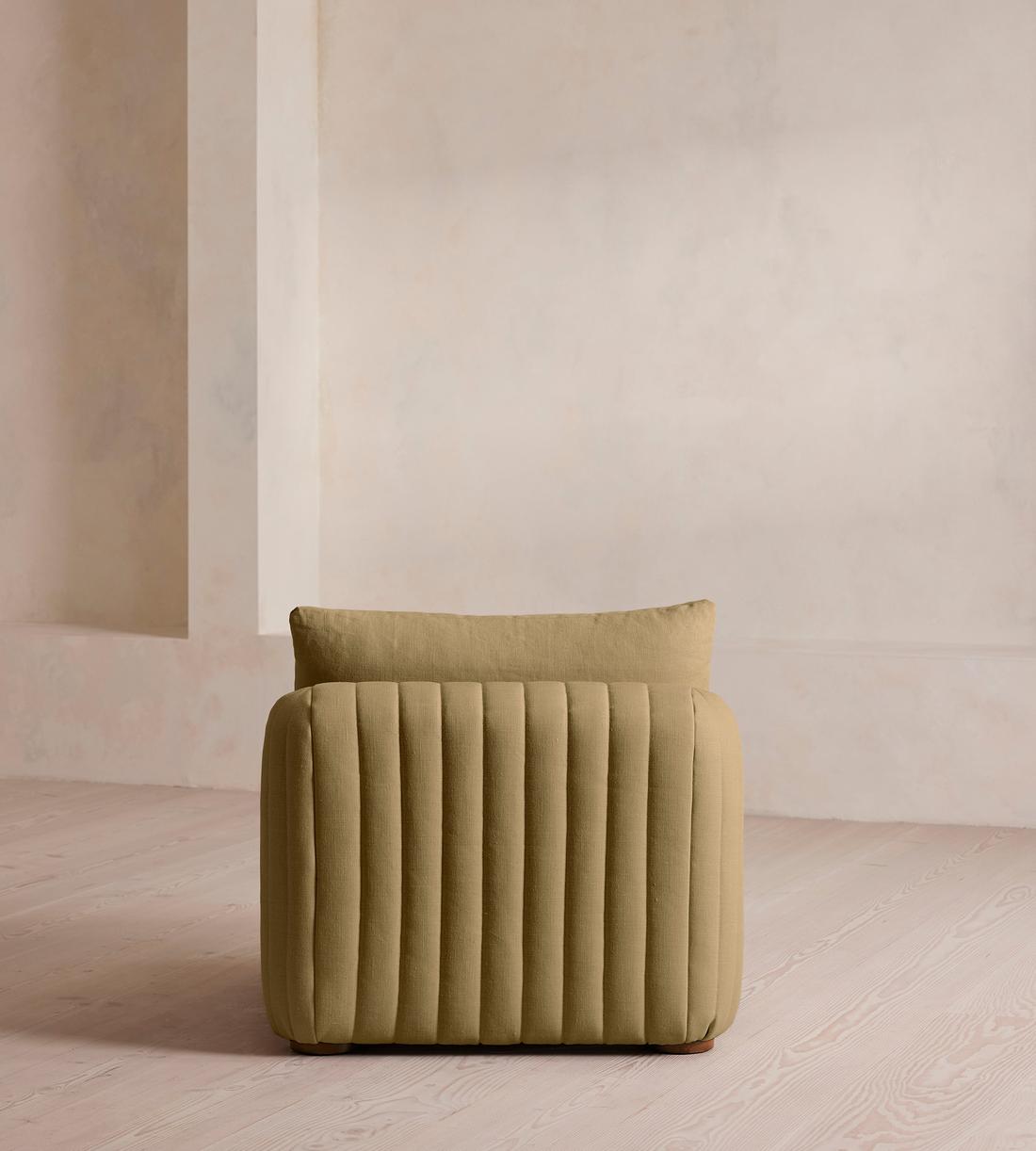 Vivienne Sectional Sofa - Armless Module - Linen - Wheat - US - Image 4