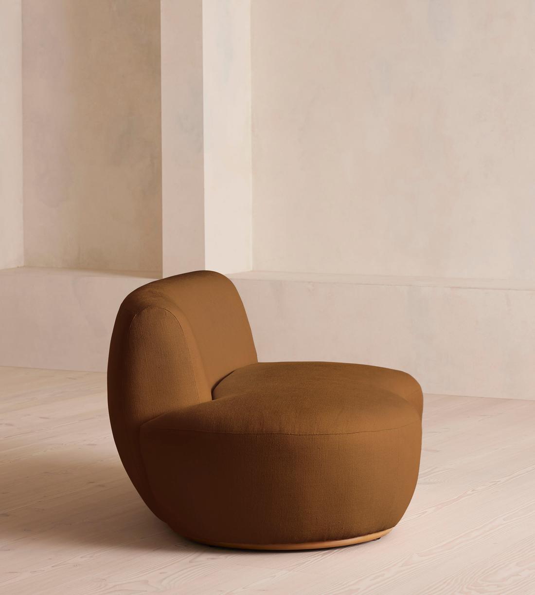 Aline Serpentine Modular Sofa - Middle Section - Linen - Terracotta - UK - Image 3