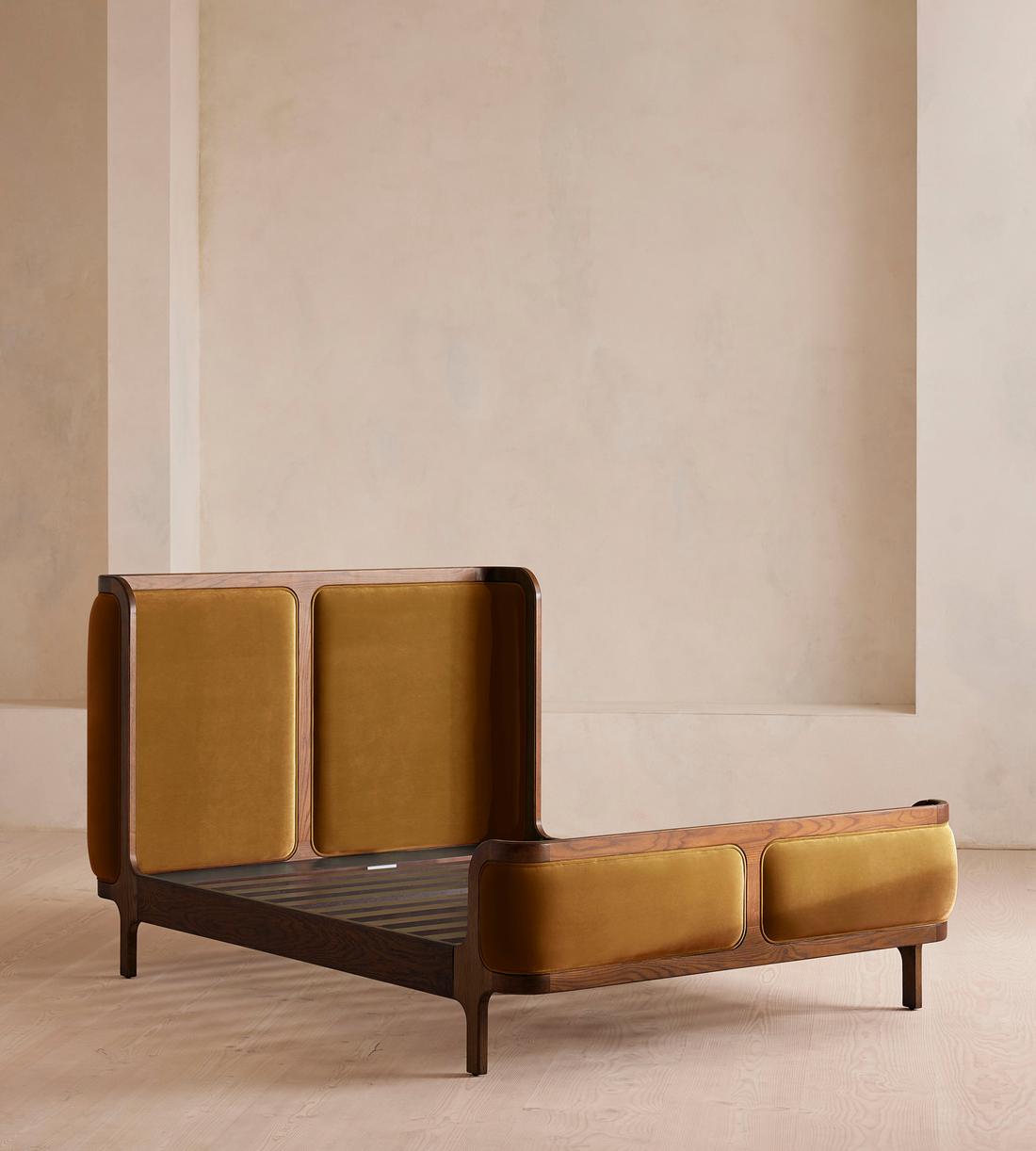Belsa Bed - King - Velvet - Mustard - Images - Image 3