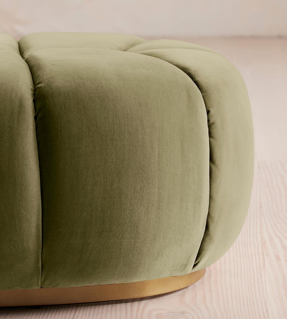 Garret Footstool - Velvet ,Lichen - Images - Image 4